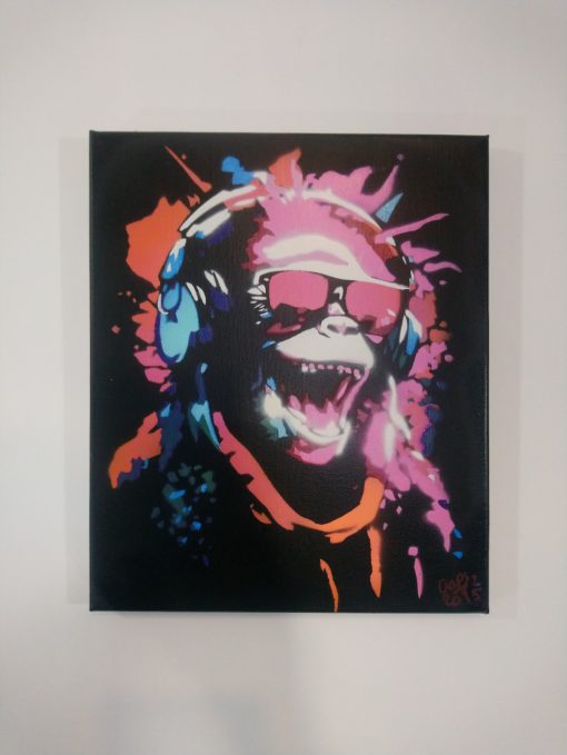 Tableau SINGE CASQUE COLORE